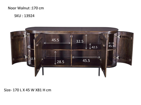 Dressoir Noor Walnoot 170 cm