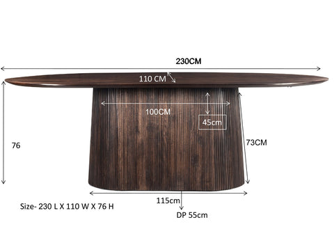 Eettafel Salvator Walnoot 230 cm