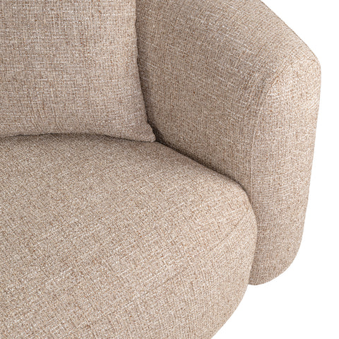 Bank Luxandra zandkleurige tweed brandvertragend