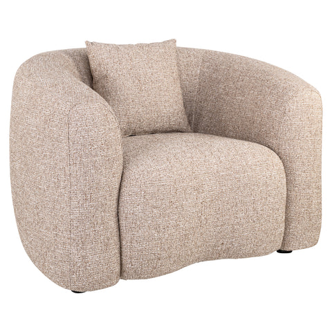 Loungestoel Luxandra zandkleurige tweed vlamvertragend
