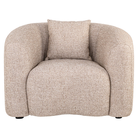 Loungestoel Luxandra zandkleurige tweed vlamvertragend