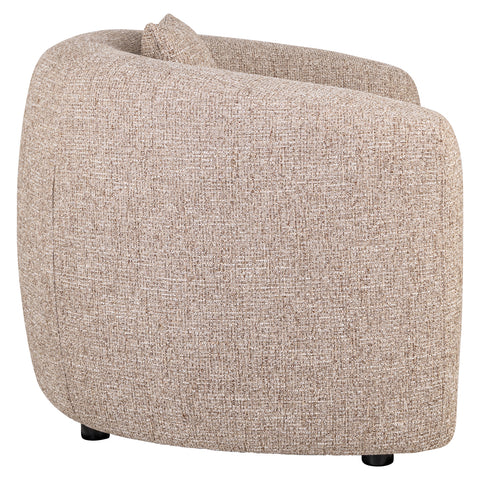 Loungestoel Luxandra zandkleurige tweed vlamvertragend