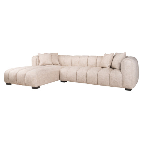 Bank Novaro crème tweed lounge links vlamvertragend