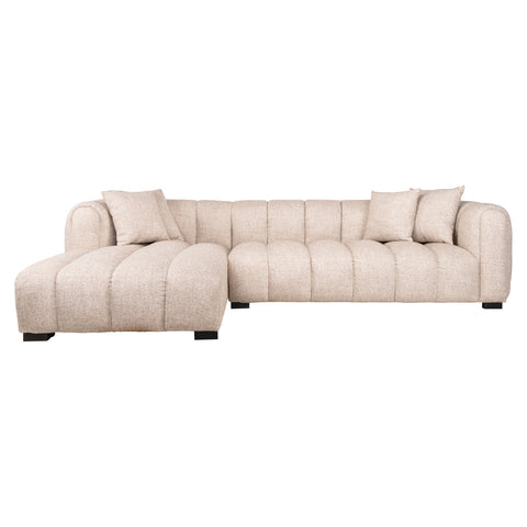 Bank Novaro crème tweed lounge links vlamvertragend