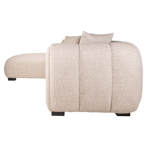 Bank Novaro crème tweed lounge links vlamvertragend