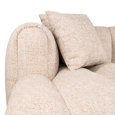 Bank Novaro crème tweed lounge links vlamvertragend
