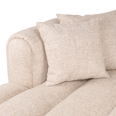Bank Novaro crème tweed lounge links vlamvertragend