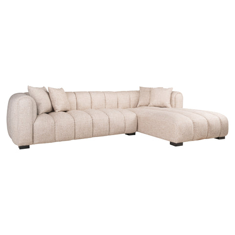 Loungebank Novaro crème tweed rechts brandvertragend