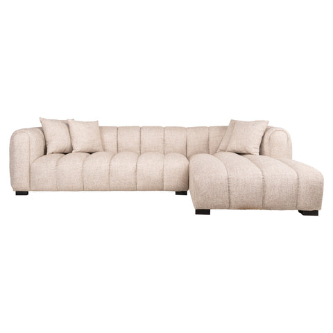 Loungebank Novaro crème tweed rechts brandvertragend