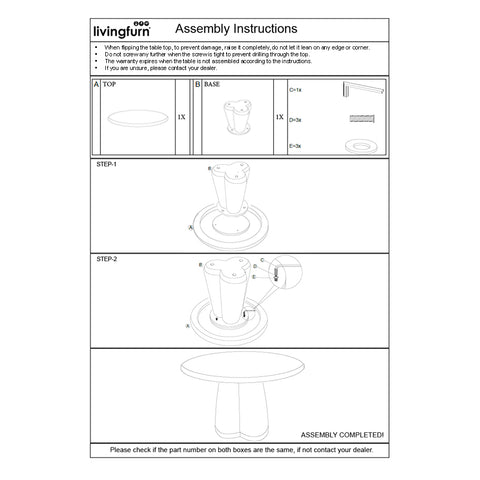 Eetkamertafel Brix Clubs Sandy 130 cm