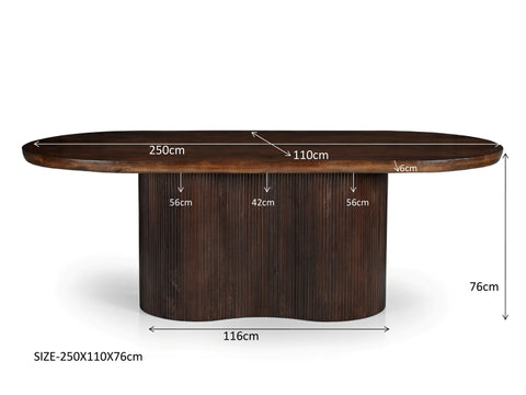 Eetkamertafel Sevilla Bruin 250 cm