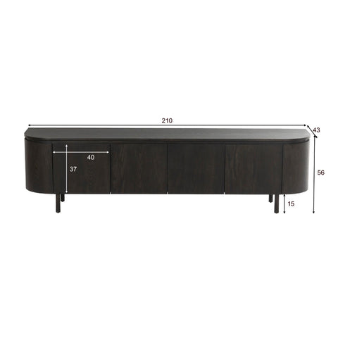 Tv dressoir Tobago Espresso 210 cm