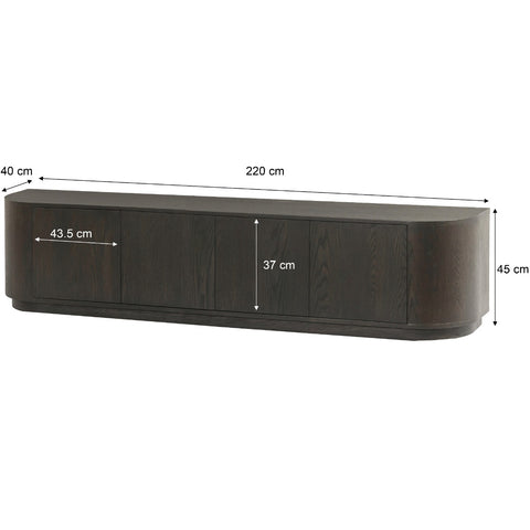 Tv dressoir Novero Espresso 220 cm