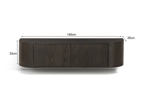 Tv dressoir Novero espresso zwevend 140 cm