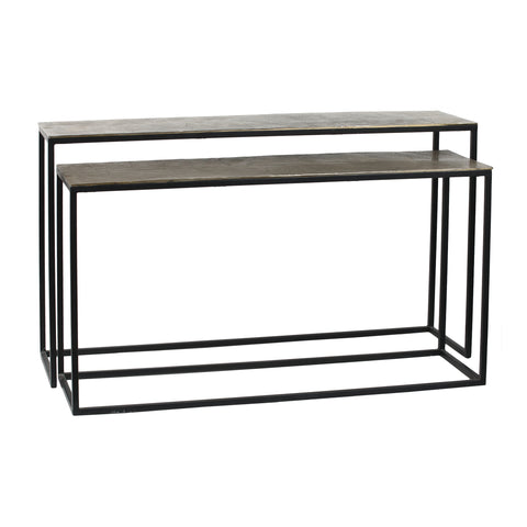 Wandtafel Kae Goud aluminium zwart ijzer rechthoekige  Sv2