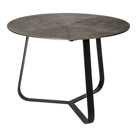 Kae Gold aluminium en zwart ijzeren ronde salontafel M