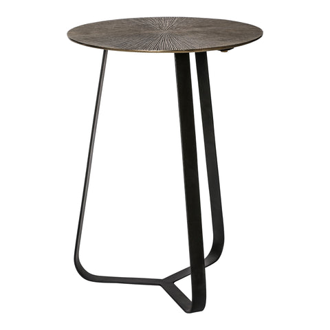 Kae Gouden aluminium en zwart ijzeren ronde salontafel S