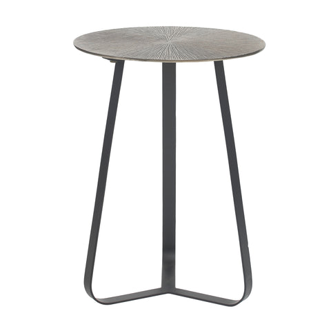 Kae Gouden aluminium en zwart ijzeren ronde salontafel S