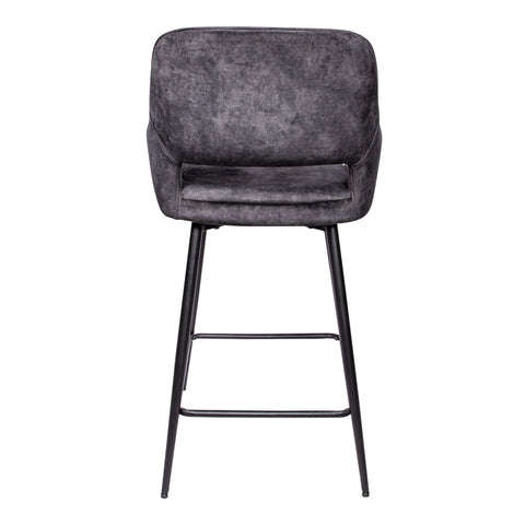 Fal LOW fluwelen barkruk antraciet zwart metaal Le (set van 2)