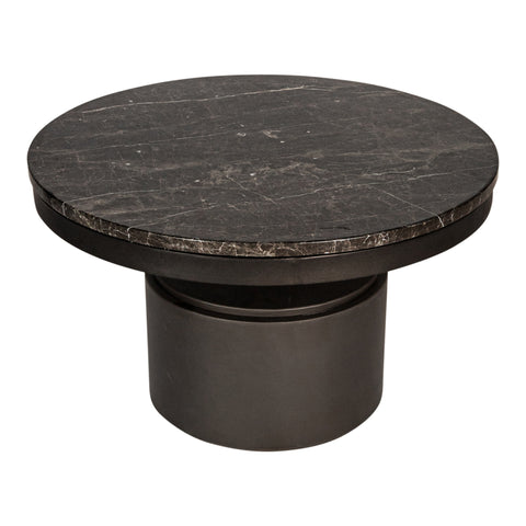 Bregt lage salontafel bruin marmer donkerbruin onderstel