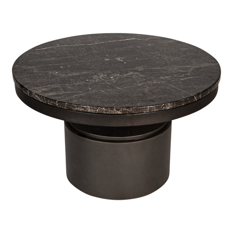 Bregt lage salontafel bruin marmer donkerbruin onderstel