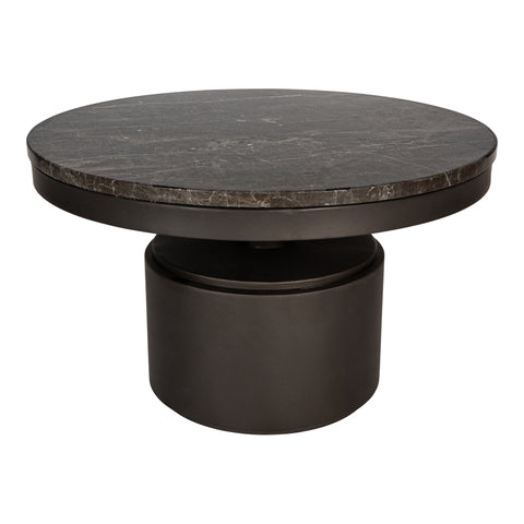 Bregt lage salontafel bruin marmer donkerbruin onderstel