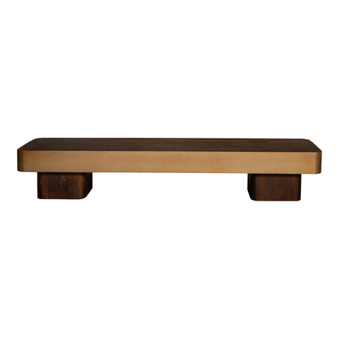 Warren salontafel 180x45x31 bruin hout goudkleurig metaal