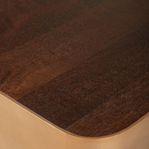 Warren salontafel 180x45x31 bruin hout goudkleurig metaal