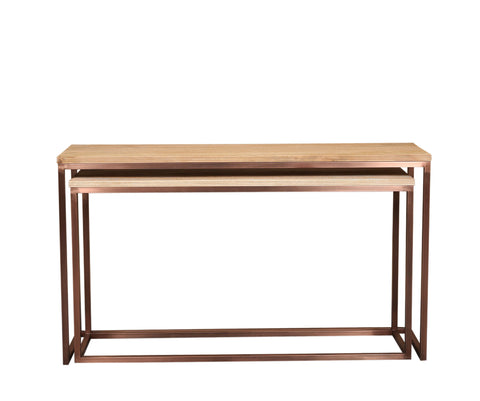 Zoah Koperen Mangohouten Rechthoekige Wandtafel SV2