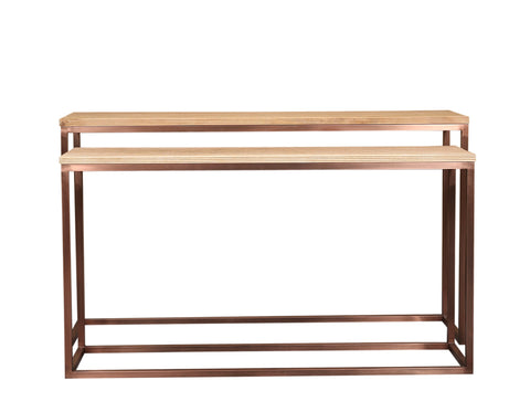 Zoah Koperen Mangohouten Rechthoekige Wandtafel SV2