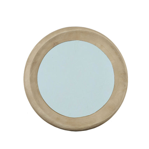 Noam naturel mangohouten ronde spiegel S