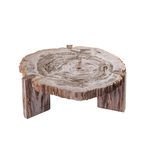 Kayo Natuurlijk Versteend Hout Salontafel, Laag, 3 Poten