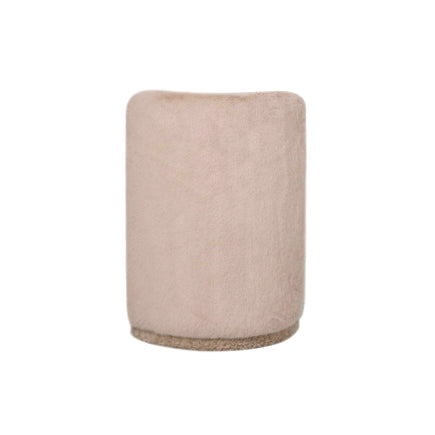 Brandon beige ronde stoffen poef met rugleuning