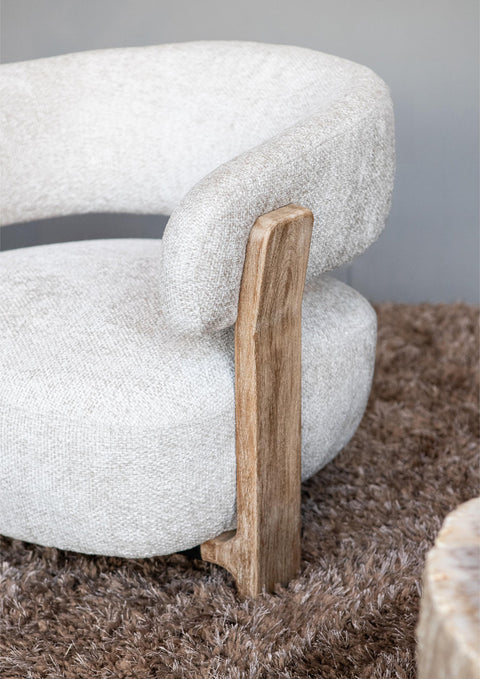 Mire Crème Fauteuil Legacy 15 Duifgrijs Rubberhout