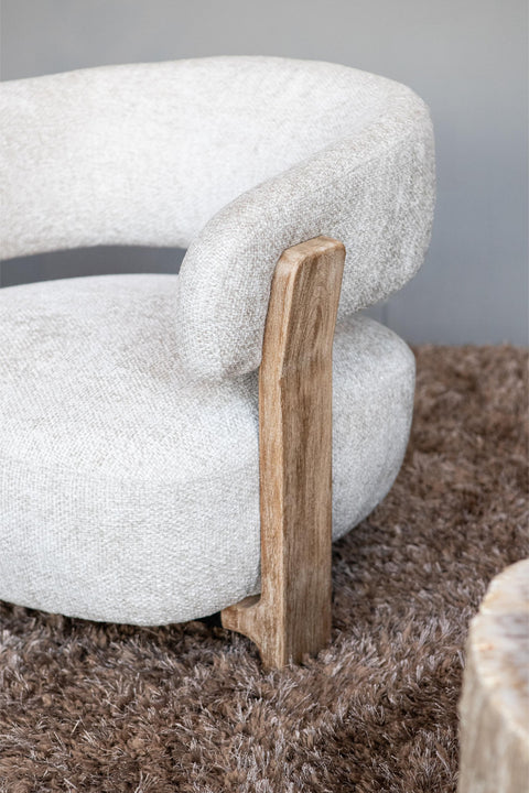 Mire Crème Fauteuil Legacy 15 Duifgrijs Rubberhout