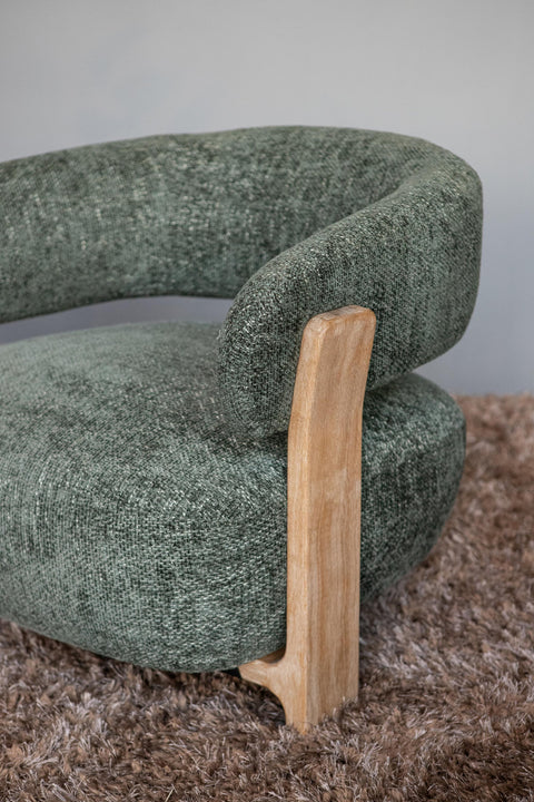 Mire Groen fauteuil Legacy 10 olijfkleurig rubberhout