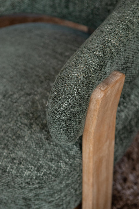 Mire Groen fauteuil Legacy 10 olijfkleurig rubberhout