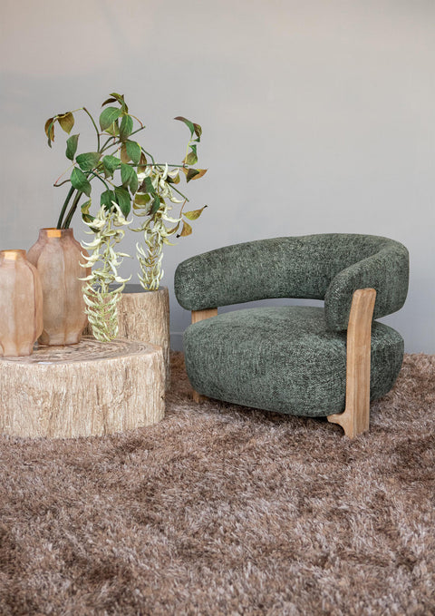 Mire Groen fauteuil Legacy 10 olijfkleurig rubberhout