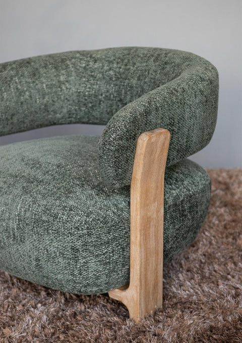 Mire Groen fauteuil Legacy 10 olijfkleurig rubberhout