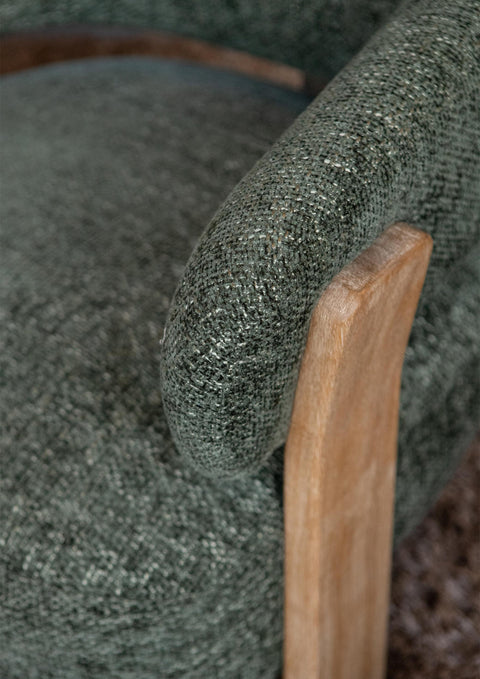 Mire Groen fauteuil Legacy 10 olijfkleurig rubberhout