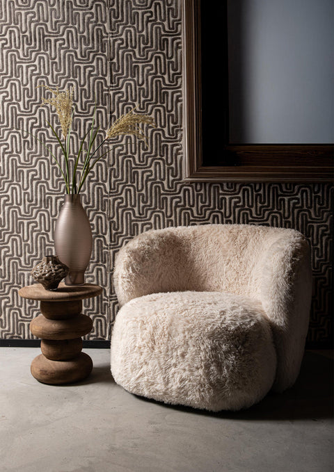 Aphrodite fauteuil klein bont beige