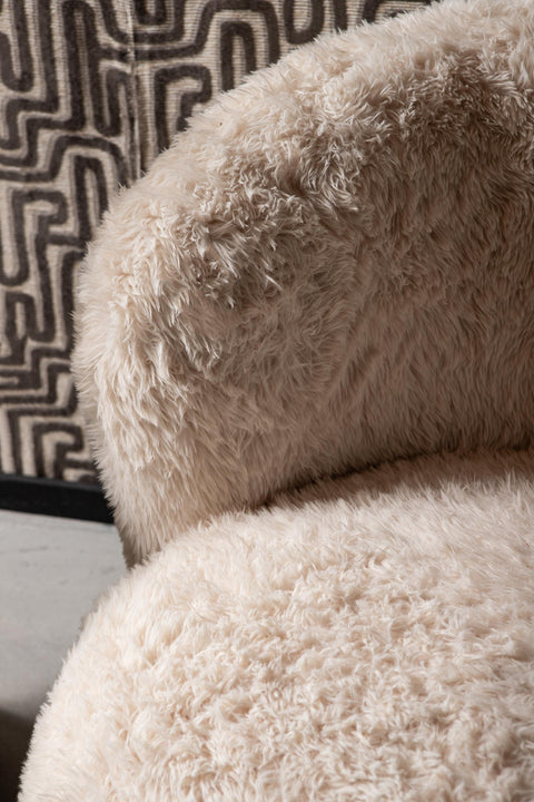 Aphrodite fauteuil klein bont beige