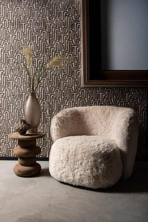 Aphrodite fauteuil klein bont beige