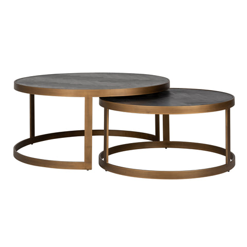 Salontafel Blackbone Brass zwart rustiek (set van 2)