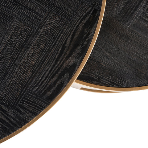 Salontafel Blackbone Brass zwart rustiek (set van 2)