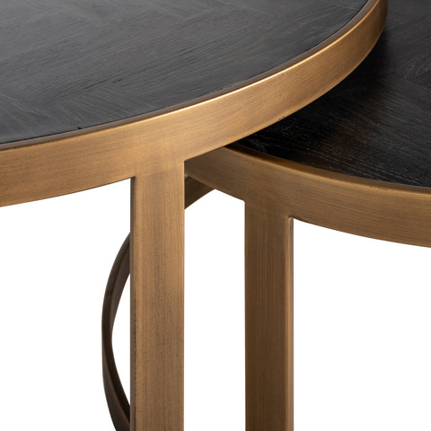 Salontafel Blackbone Brass zwart rustiek (set van 2)