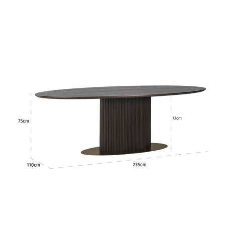 Eettafel Luxor bruin ovaal 235