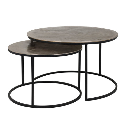 Salontafel Asher champagnegoud (set van 2)