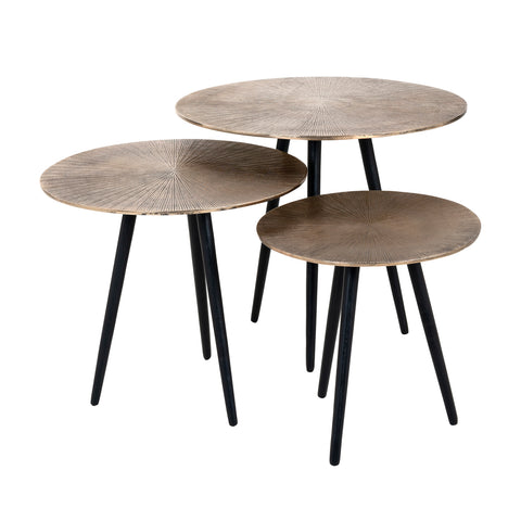 Salontafel Vittorio champagnegoud (set van 3)