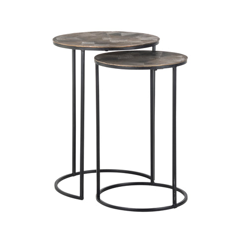 Bijzettafel Tulum geborsteld goud (set van 2)